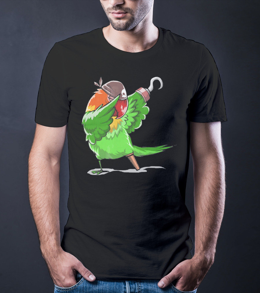 Gasparilla Pirate Parrot Dabbing With Peg Leg And Hook T-Shirt