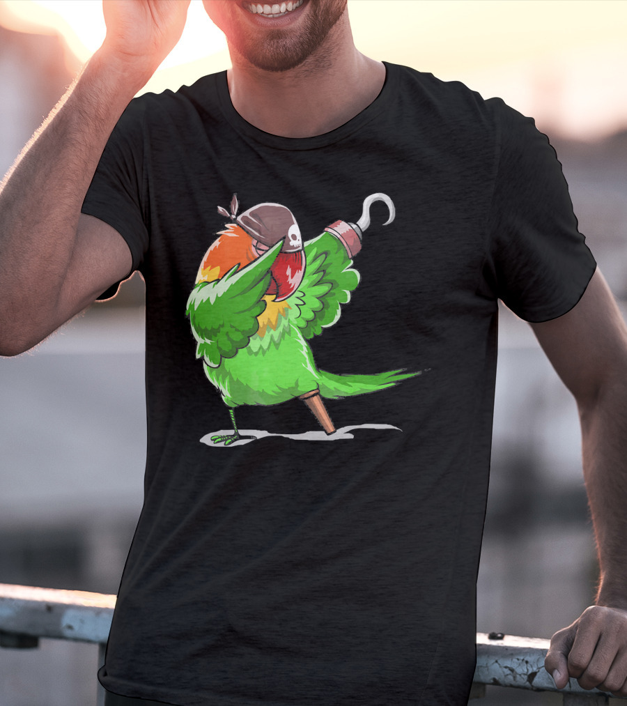 Gasparilla Pirate Parrot Dabbing With Peg Leg And Hook T-Shirt