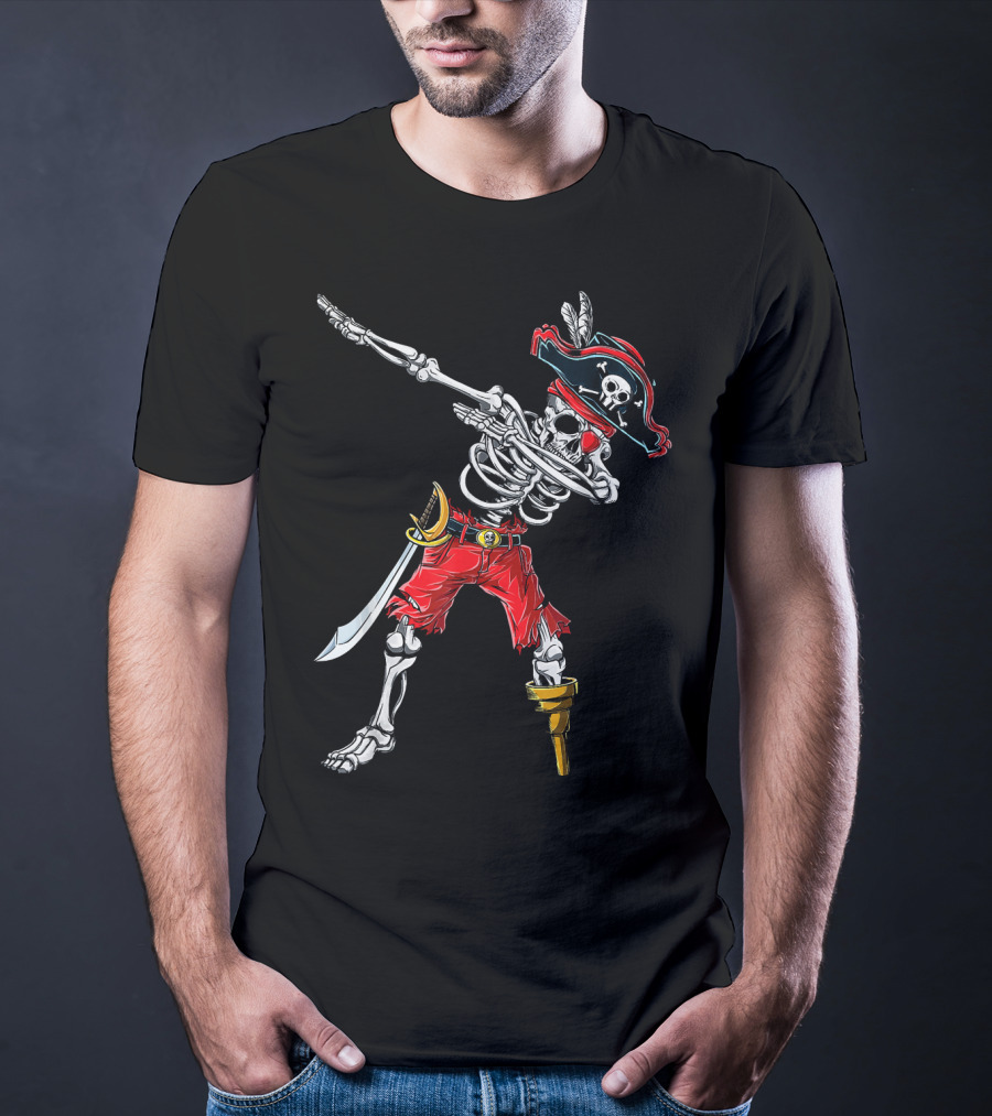 Dabbing Skeleton Pirate Dancing Halloween Kids Jol T-Shirt