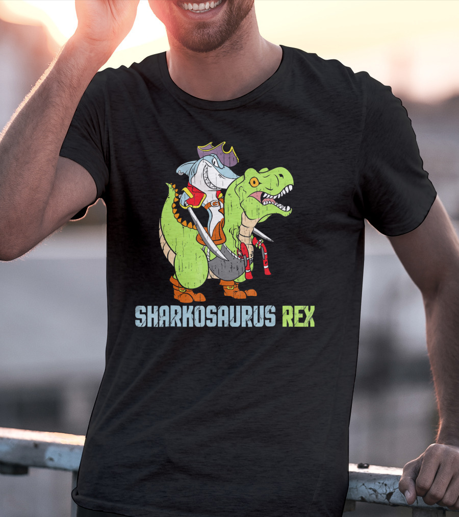 SHARKOSAURUS REX Shark And Dinos Pirate Adventure T-Shirt
