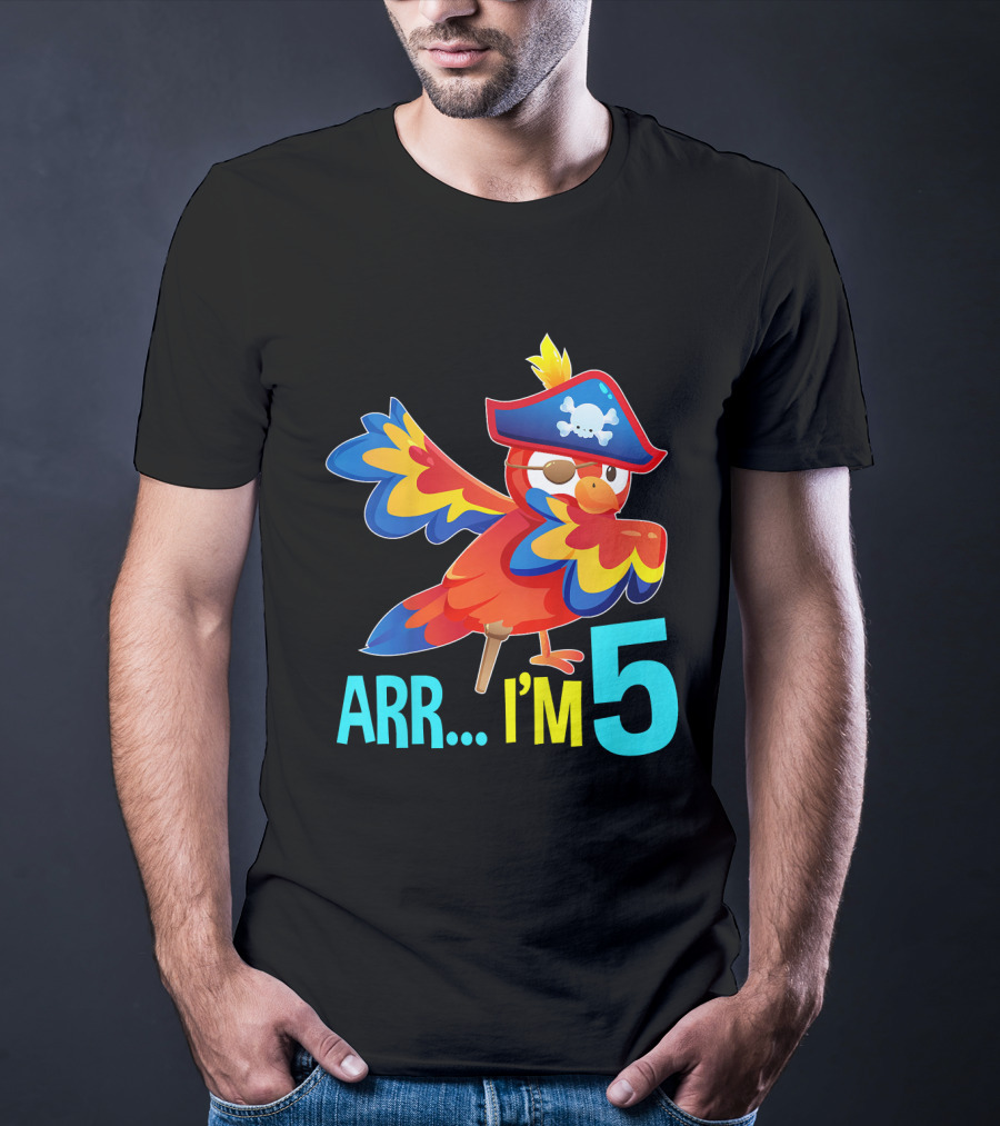 Arr I'm 5 Dabbing Parrot Pirate Kids T-Shirt