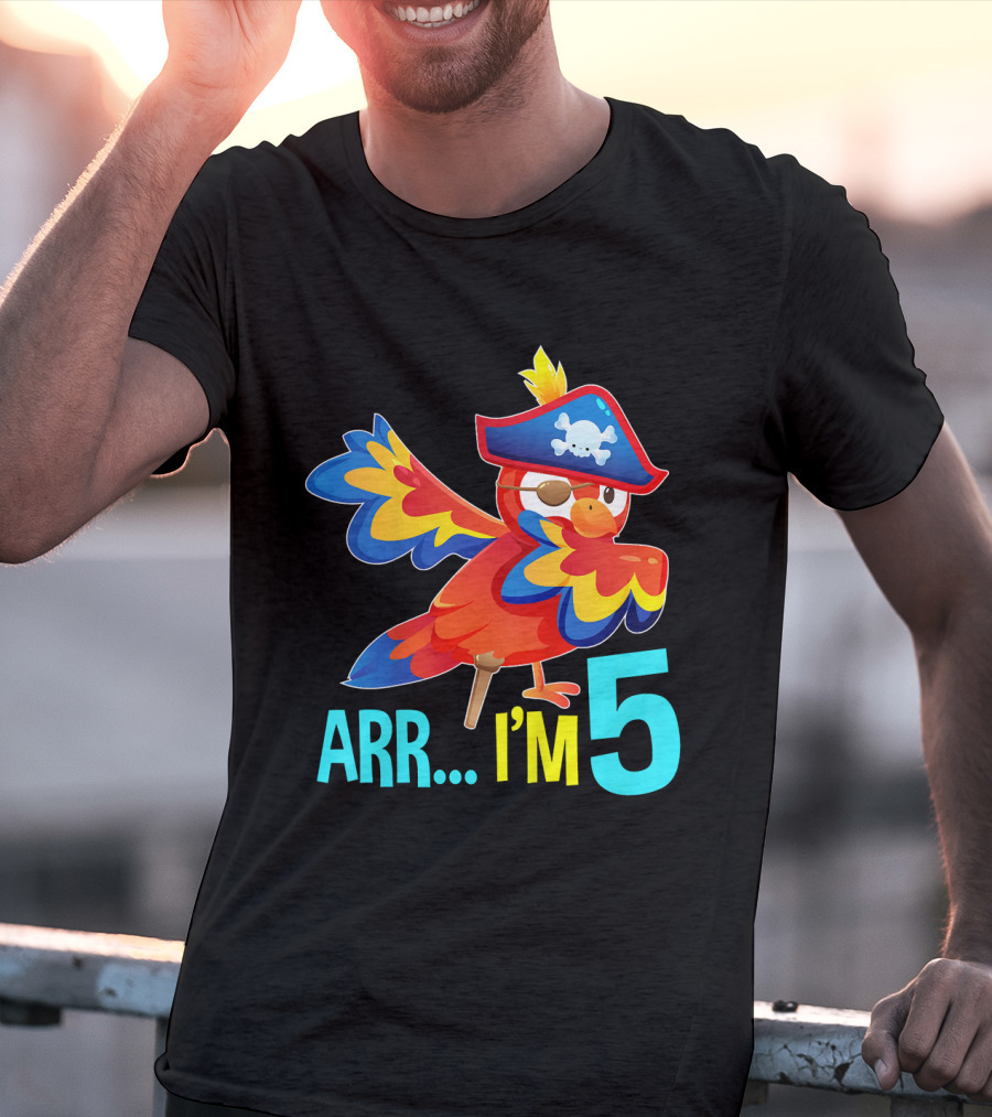 Arr I'm 5 Dabbing Parrot Pirate Kids T-Shirt