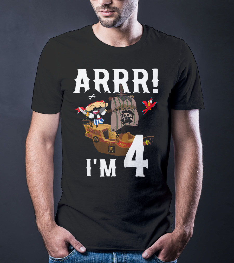 ARRR I'm 4 Pirate Birthday Kids T-Shirt