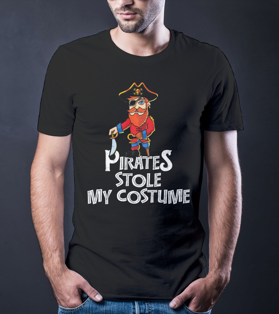 Pirates Stole My Costume Pirate With Red Beard T-Shirt
