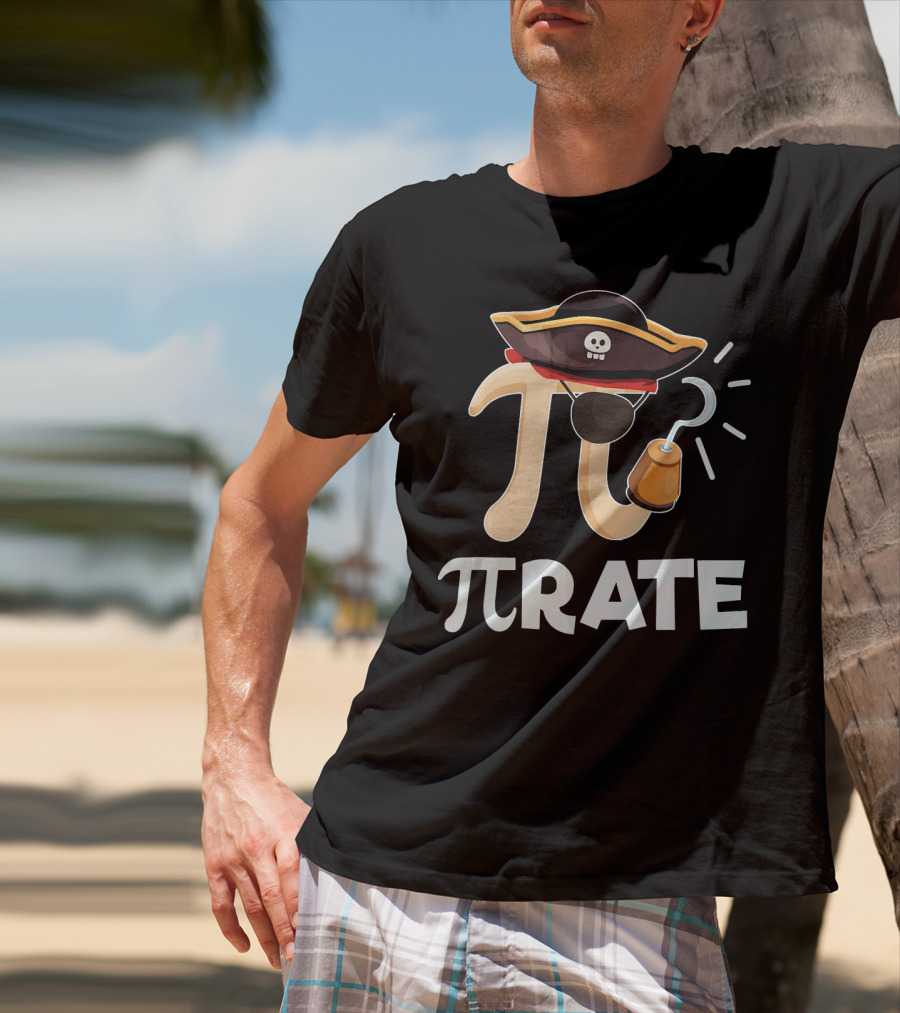 Pi Pirate Pi Day Math Pun Pirate Hat Hook T-Shirt