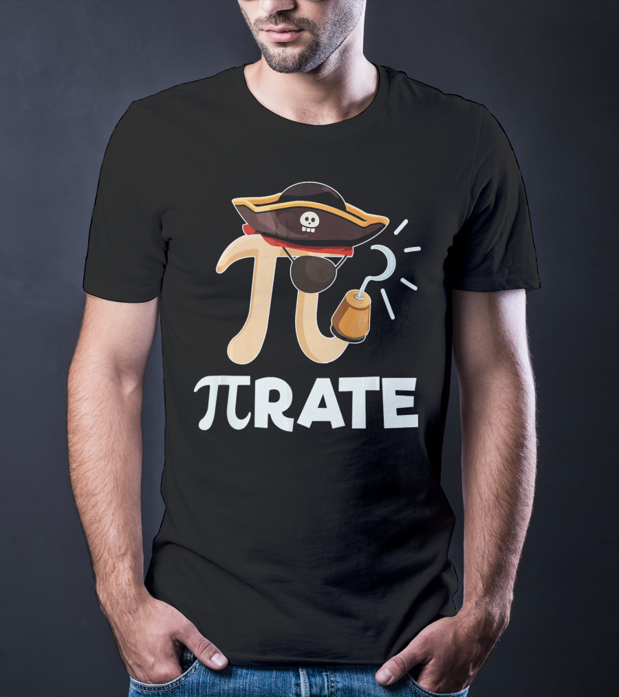 Pi Pirate Pi Day Math Pun Pirate Hat Hook T-Shirt