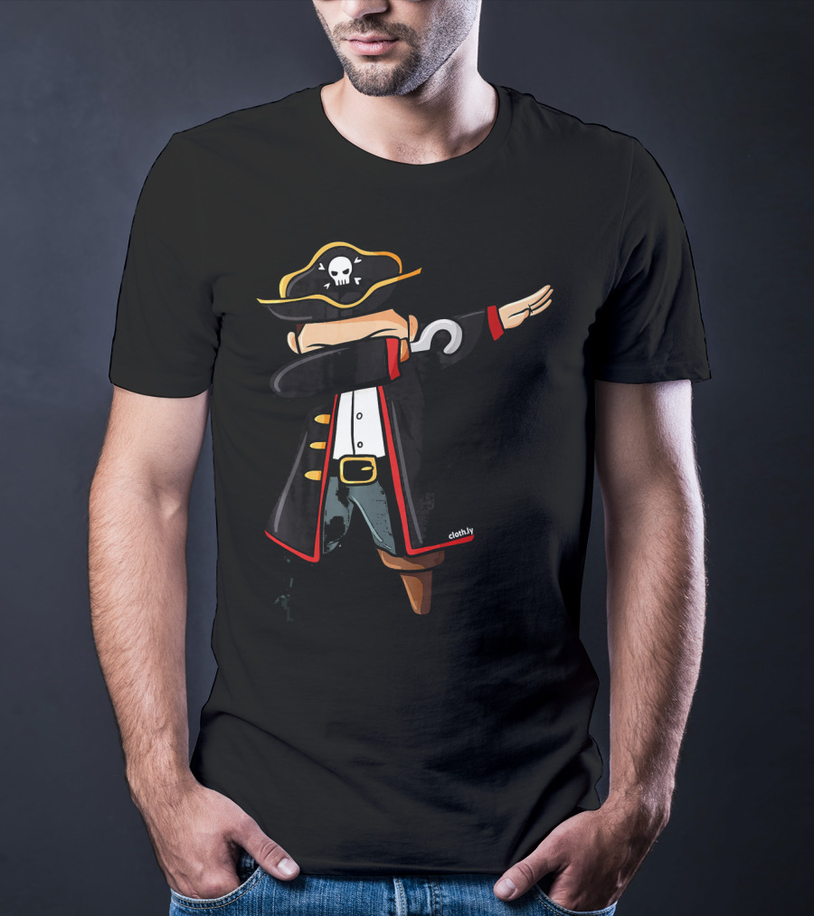 Dabbing Pirate Skull Hat Hook Arm Funny Pirates Dab T-Shirt