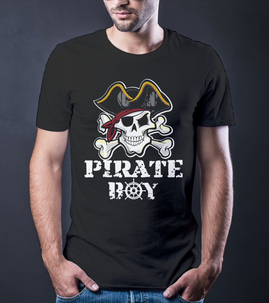 Pirate Boy Skull And Crossbones Halloween Birthday Party T-Shirt
