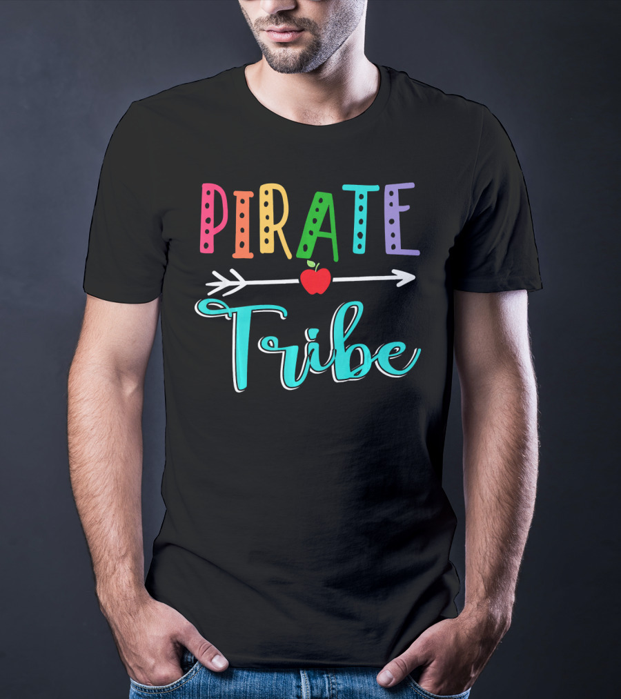 Pirate Tribe Apple Arrow With Colorful Letters T-Shirt