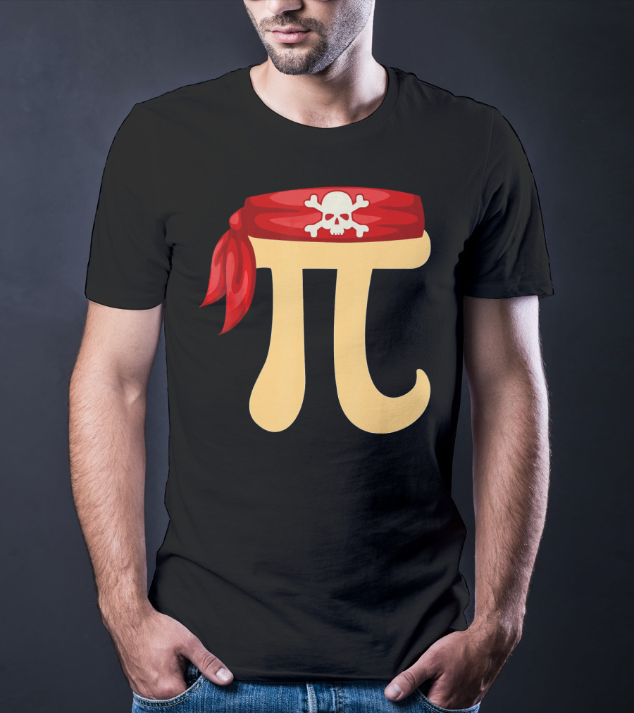 Pirate Pi Skull Crossbones Halloween Costume Math Pie T-Shirt