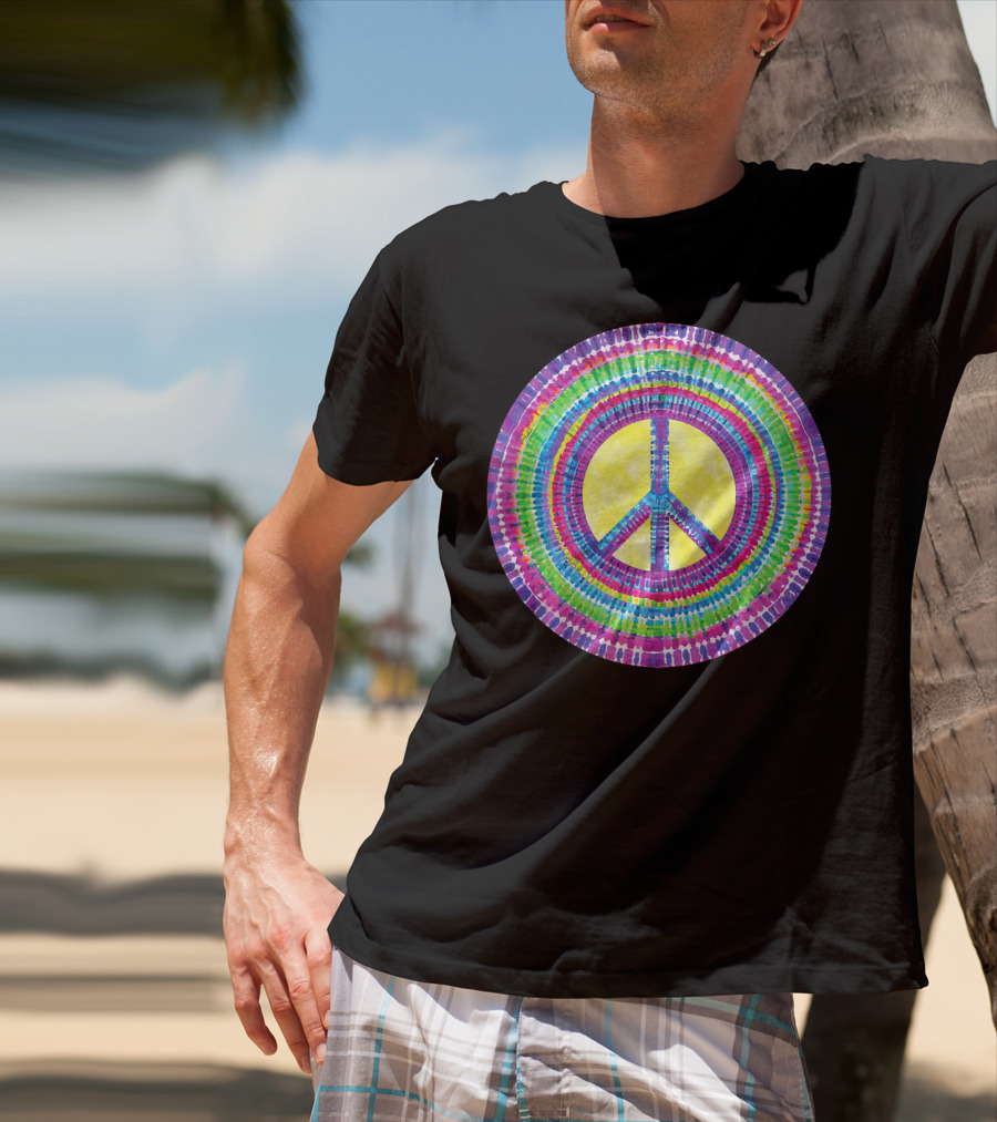 Tie Dye Peace Sign Tye Die Cool Psychedelic Rainbow T-Shirt