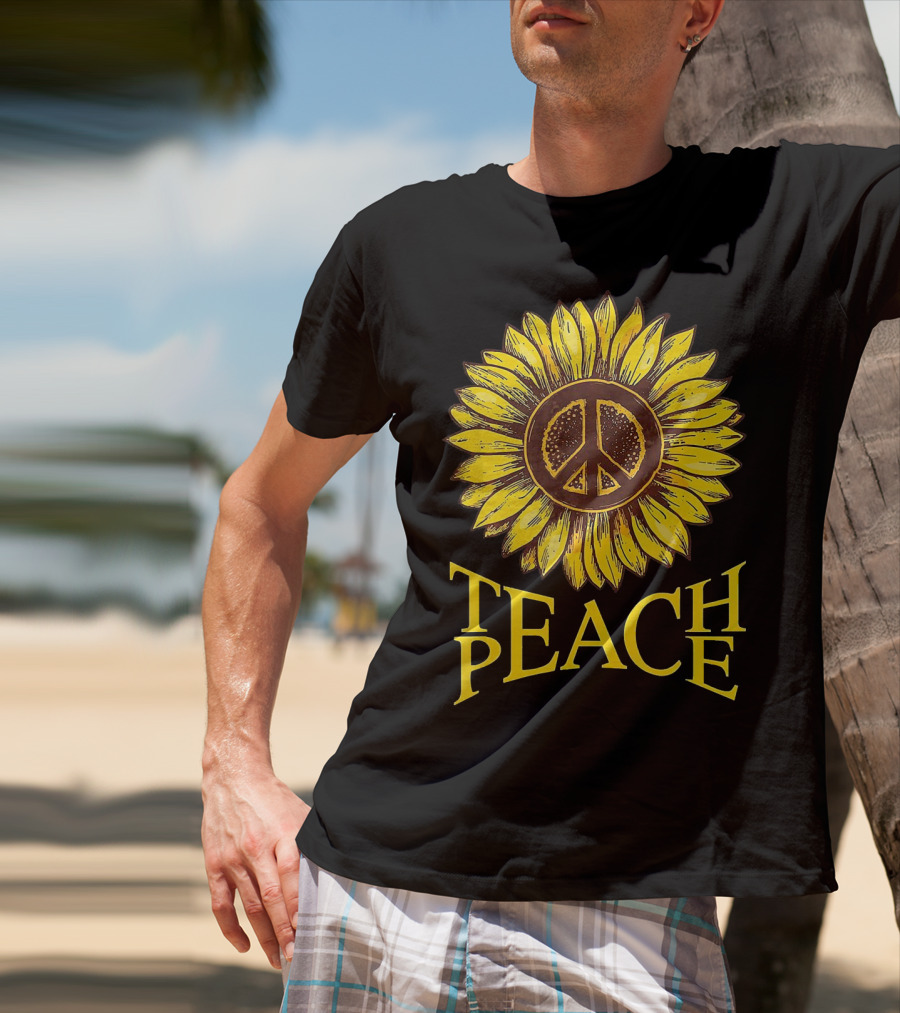Teach Peace Sunflower Peace T-Shirt