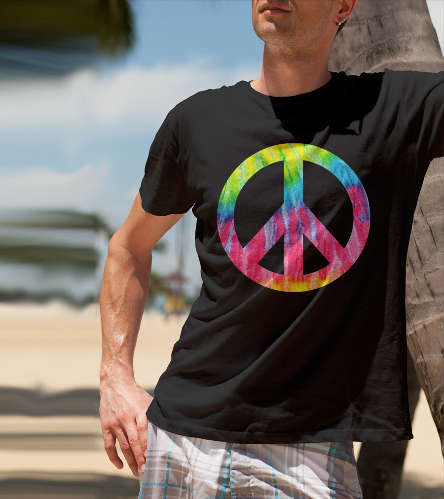 Tie Dye Peace Sign Hippie 60s 70s Halloween Costume T-Shirt