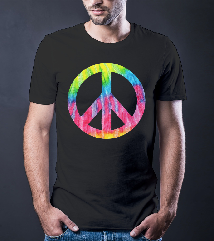 Tie Dye Peace Sign Hippie 60s 70s Halloween Costume T-Shirt