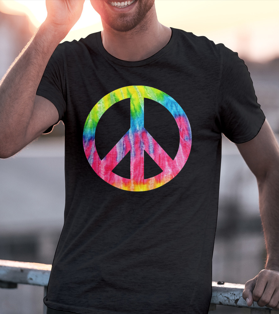 Tie Dye Peace Sign Hippie 60s 70s Halloween Costume T-Shirt