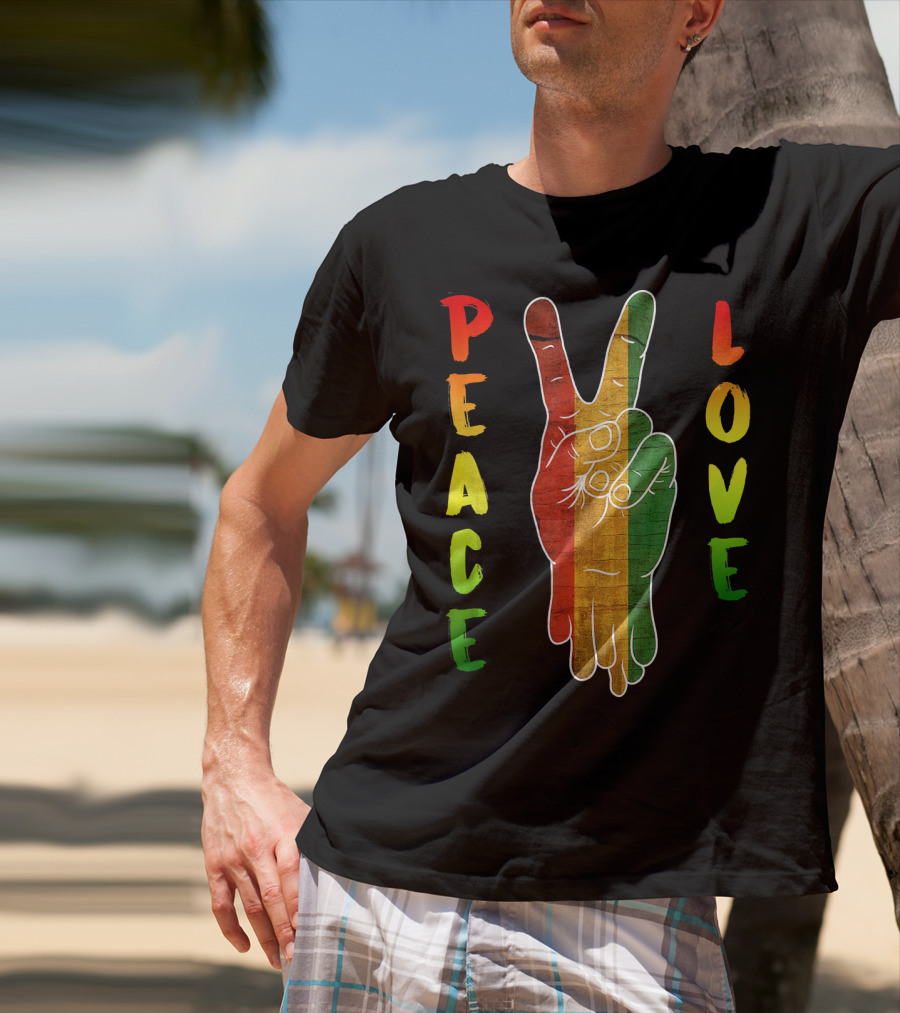 Peace Love Jamaica Reggae Music Rasta Pride T-Shirt