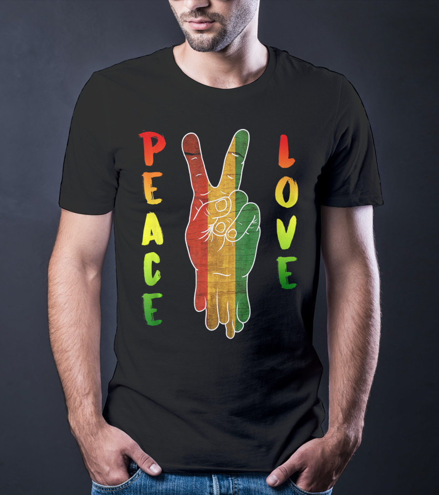 Peace Love Jamaica Reggae Music Rasta Pride T-Shirt