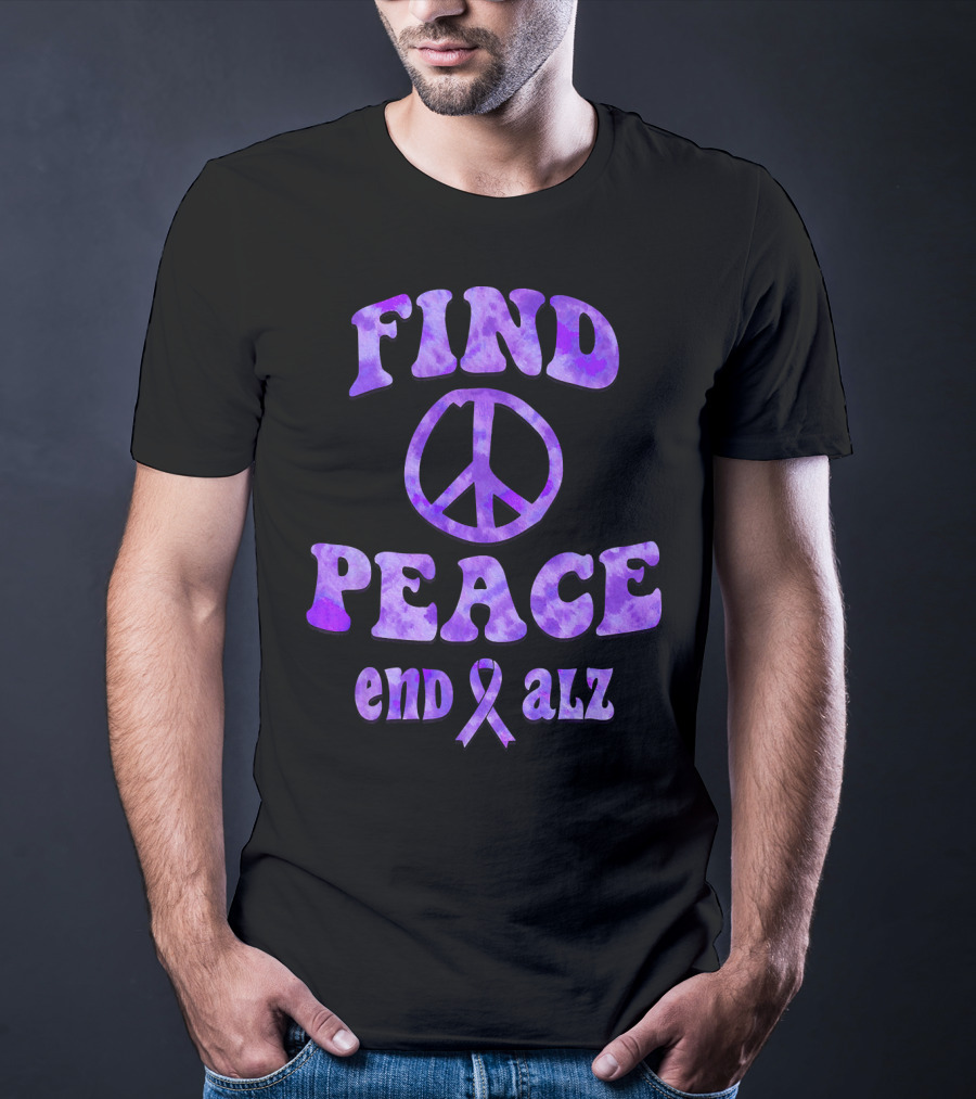 Find Peace End Alz Alzheimer's Walk Hippi T-Shirt
