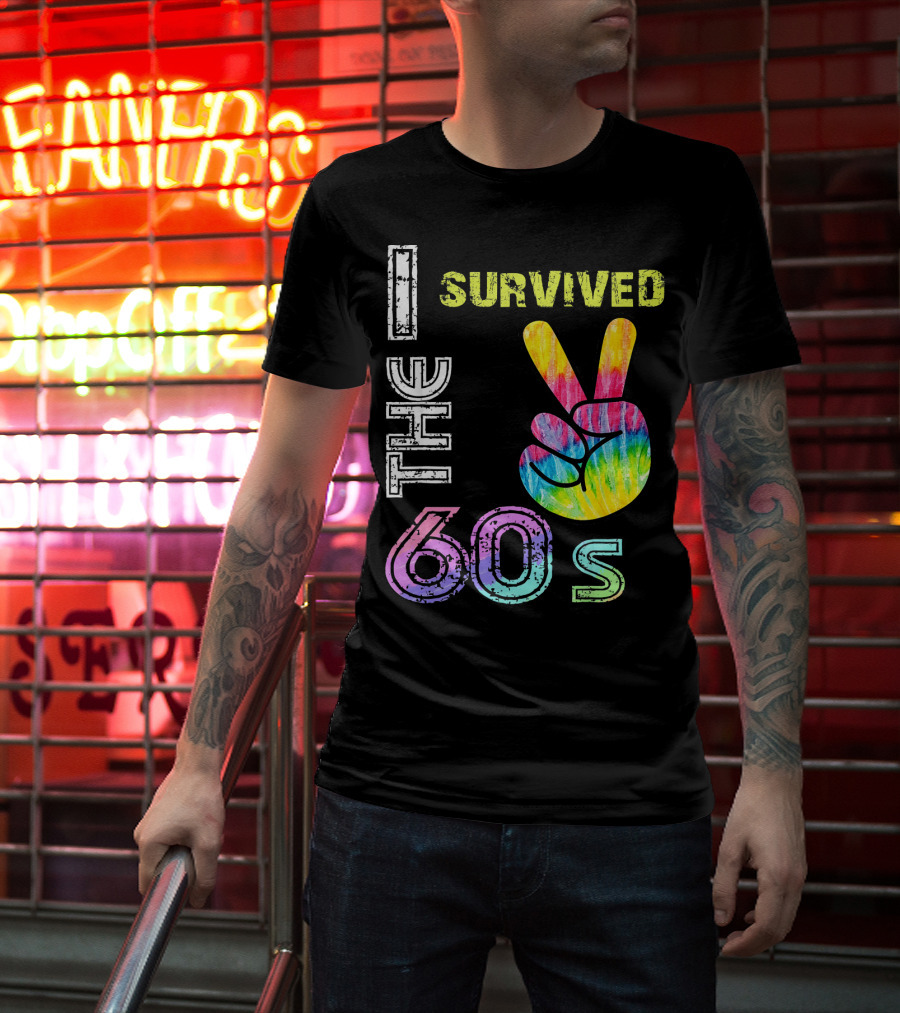 I Survived The 60s Tie-Dye Peace Sign T-Shirt