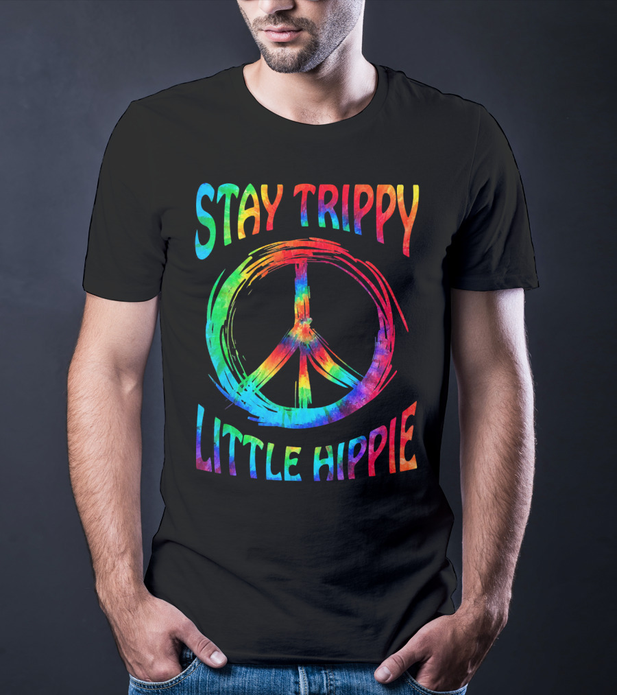 Stay Trippy Little Hippie Vintage Retro Peace T-Shirt
