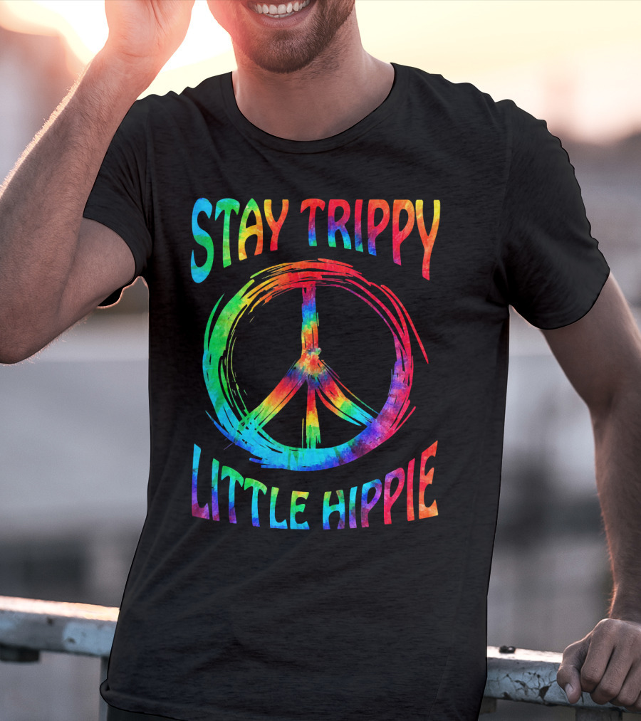 Stay Trippy Little Hippie Vintage Retro Peace T-Shirt