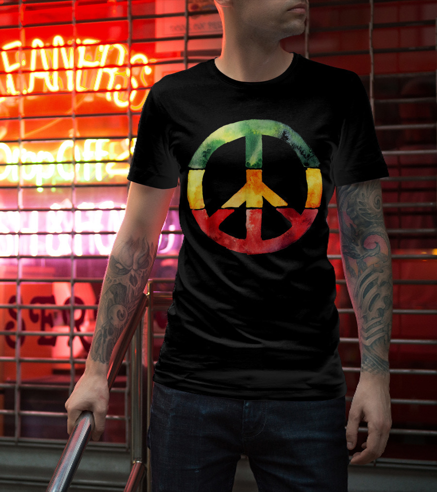Peace Sign Rasta Reggae Roots One Love T-Shirt