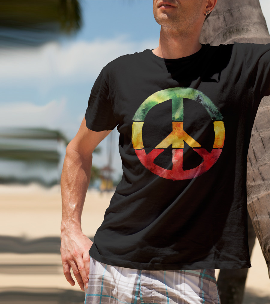 Peace Sign Rasta Reggae Roots One Love T-Shirt
