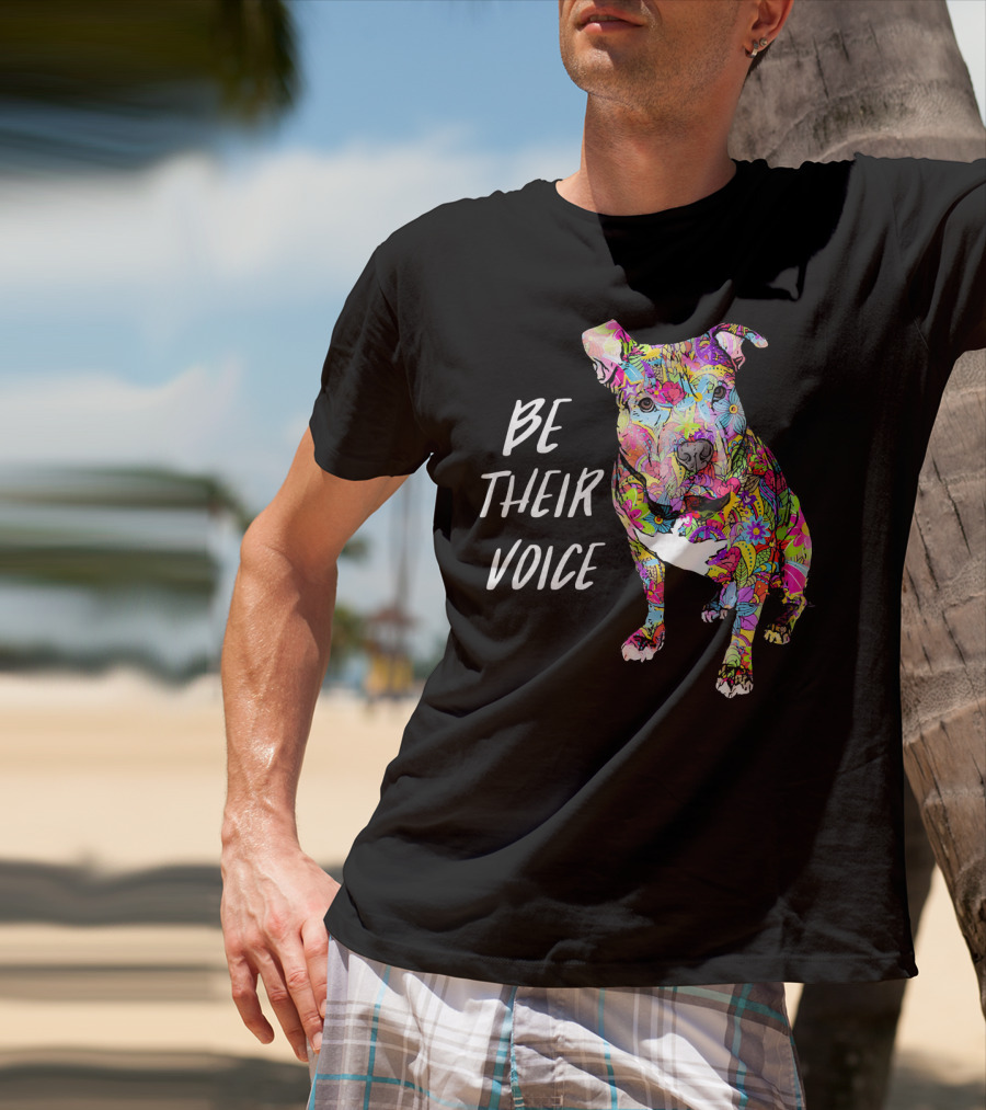 Be Their Voice Pitbull Hippie Peace Love T-Shirt