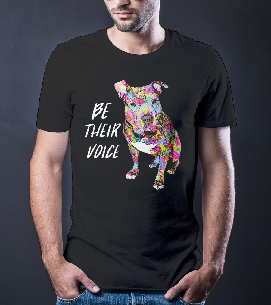 Be Their Voice Pitbull Hippie Peace Love T-Shirt