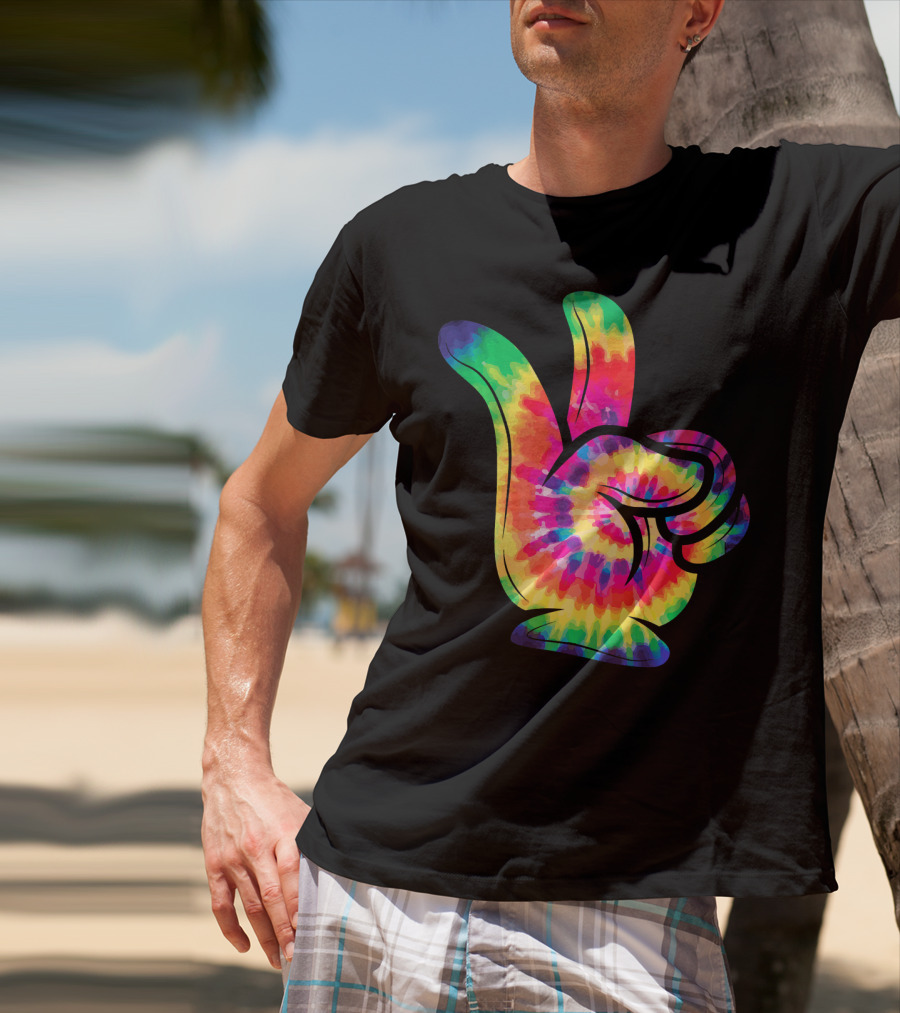 Peace Sign Tie-Dye Hippies Love 60s 70s Colorful T-Shirt