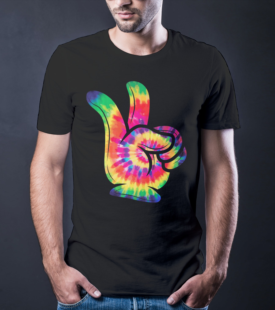 Peace Sign Tie-Dye Hippies Love 60s 70s Colorful T-Shirt