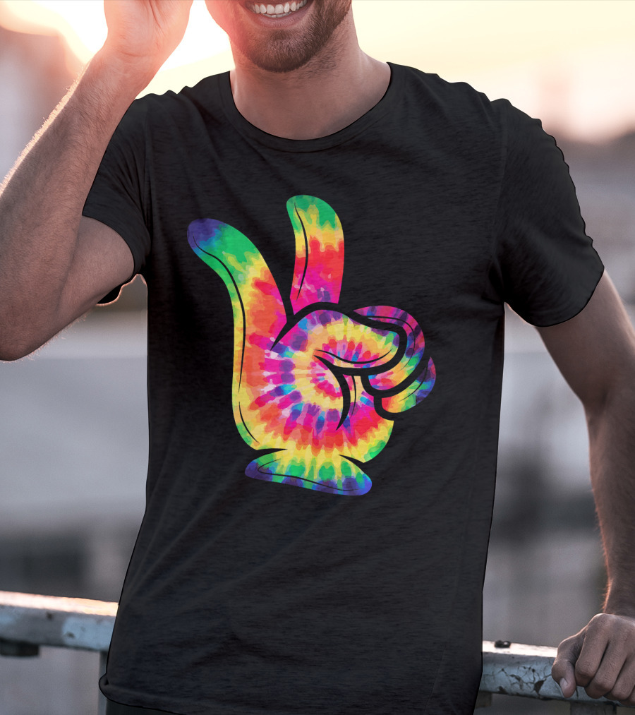 Peace Sign Tie-Dye Hippies Love 60s 70s Colorful T-Shirt
