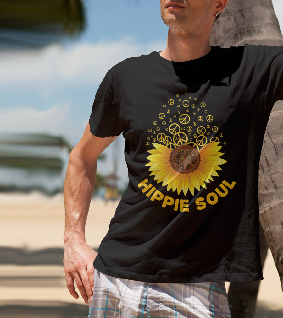 Hippie Soul Sunflower Peace Signs T-Shirt