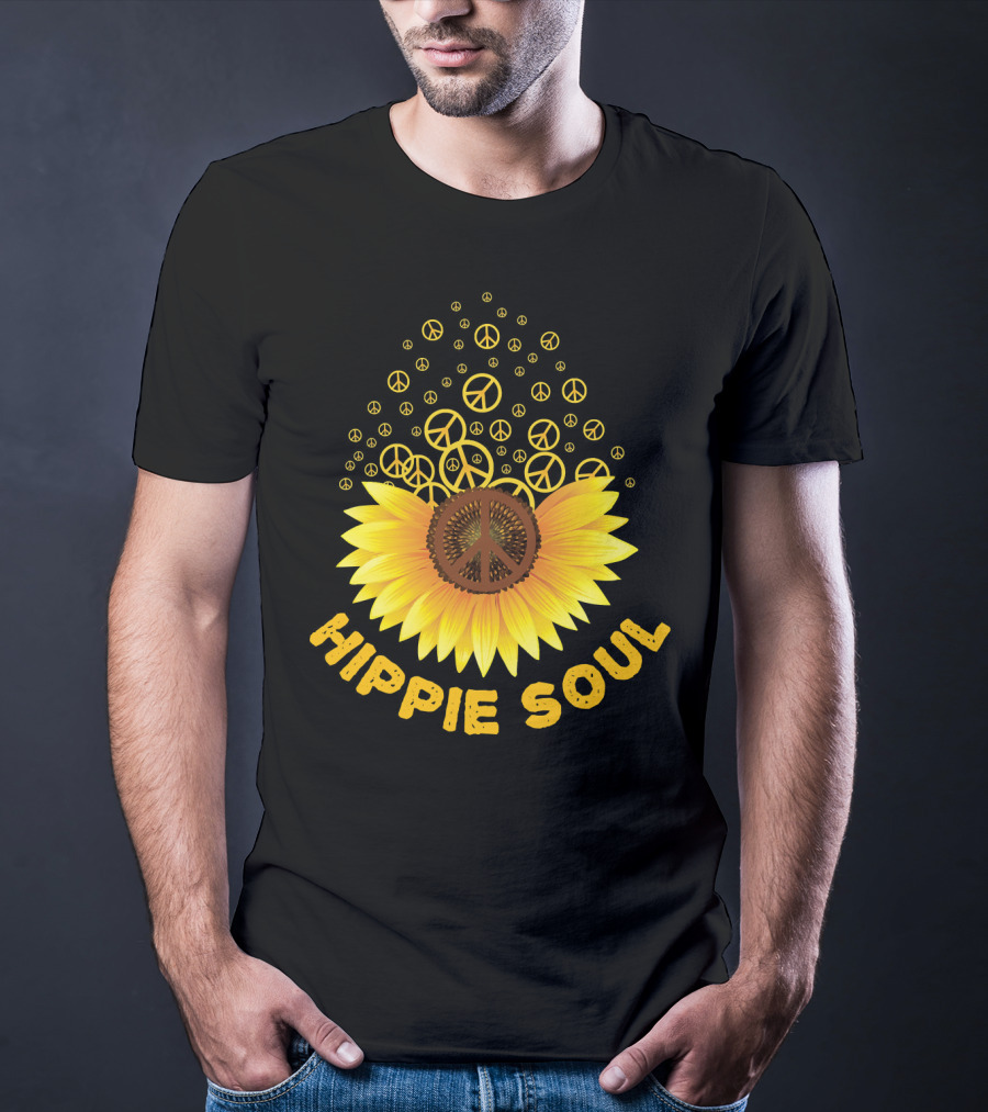 Hippie Soul Sunflower Peace Signs T-Shirt