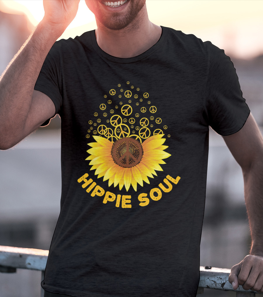 Hippie Soul Sunflower Peace Signs T-Shirt