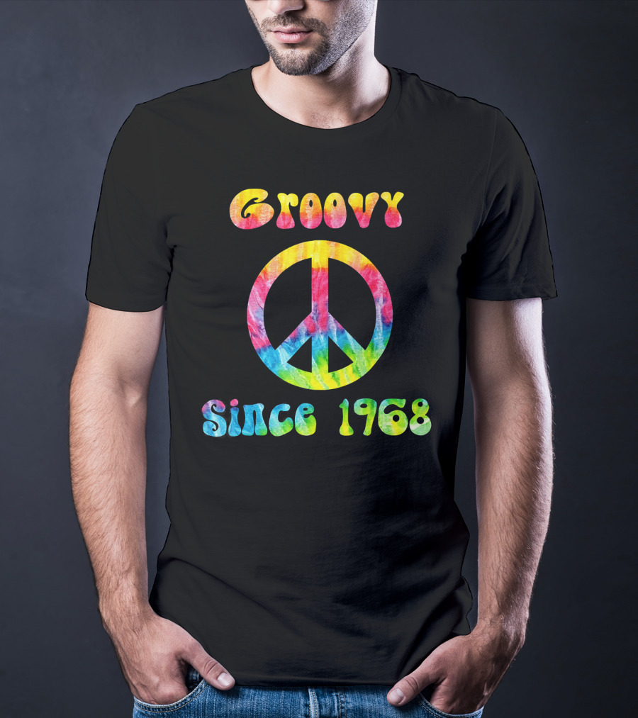 Groovy Peace Sign Tie-Dye Vibes Since 1968 T-Shirt