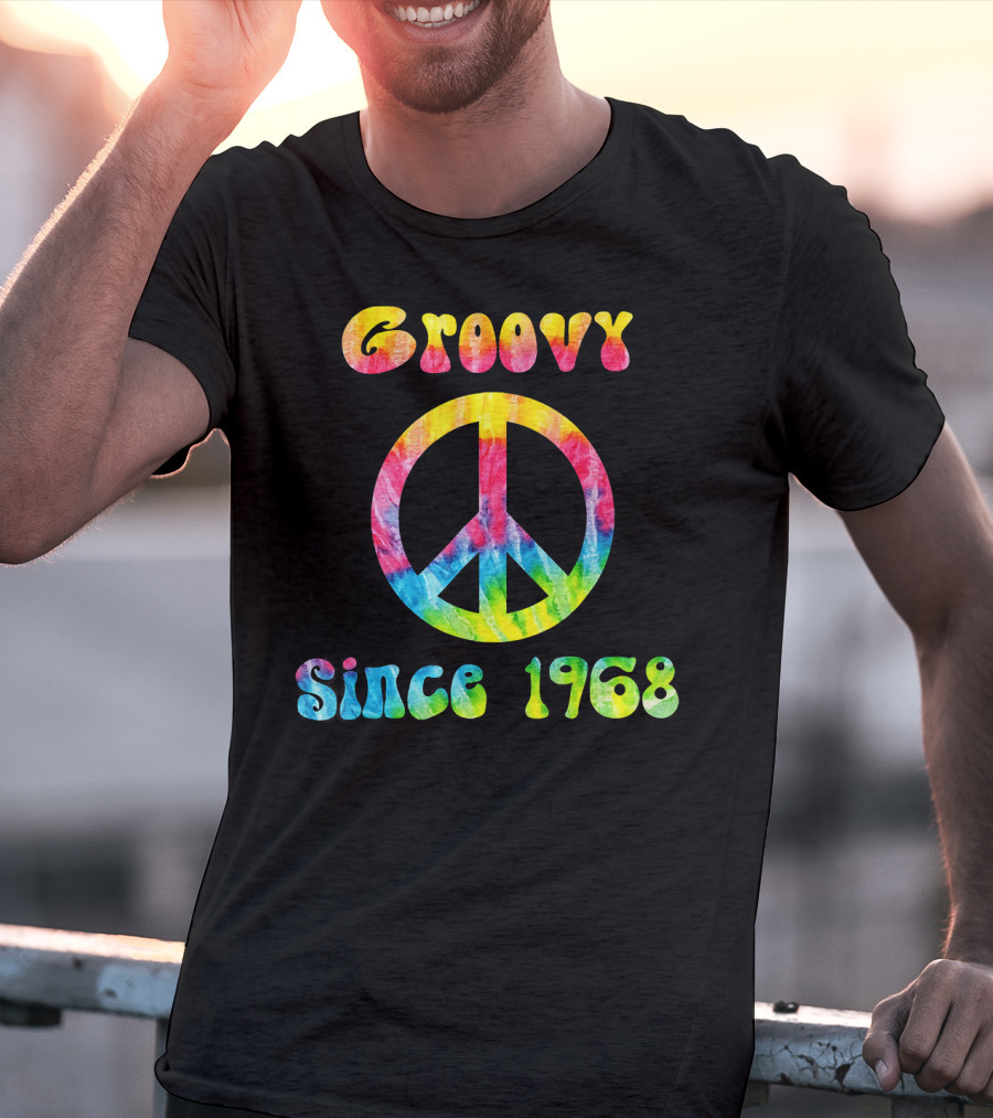 Groovy Peace Sign Tie-Dye Vibes Since 1968 T-Shirt