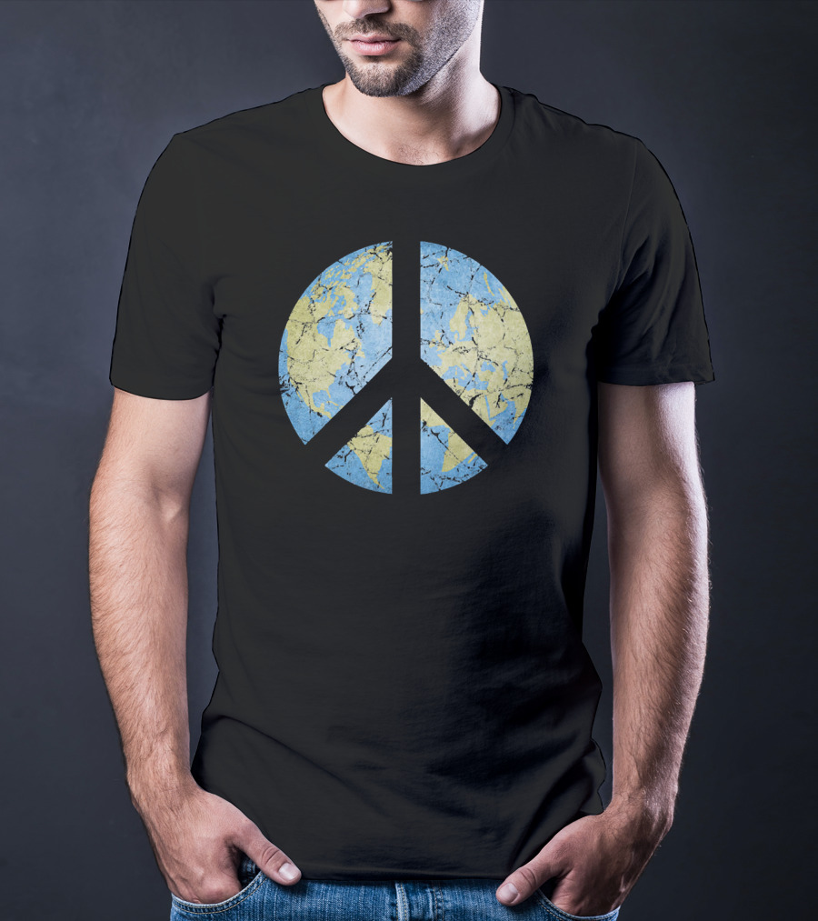 Vintage Earth Peace Symbol World Peace T-Shirt
