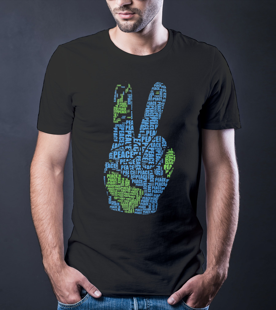 Peace Sign Fingers Hand Earth Love Peace Peace Peace Hippi T-Shirt