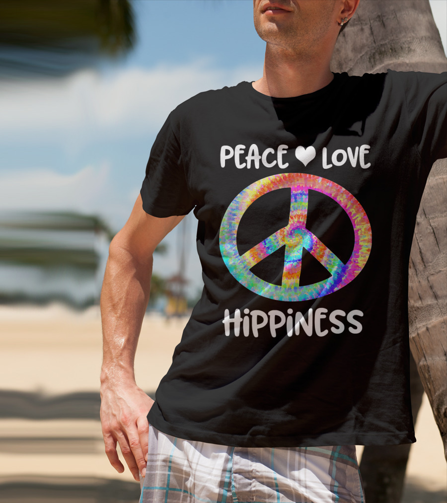Peace Love Hippiness Tie Dye Peace Sign T-Shirt