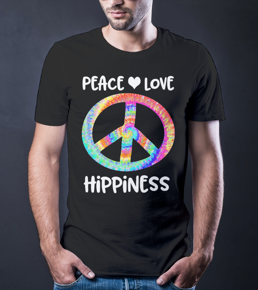 Peace Love Hippiness Tie Dye Peace Sign T-Shirt