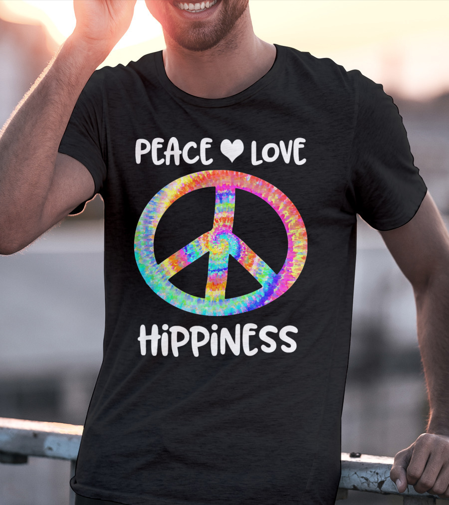 Peace Love Hippiness Tie Dye Peace Sign T-Shirt