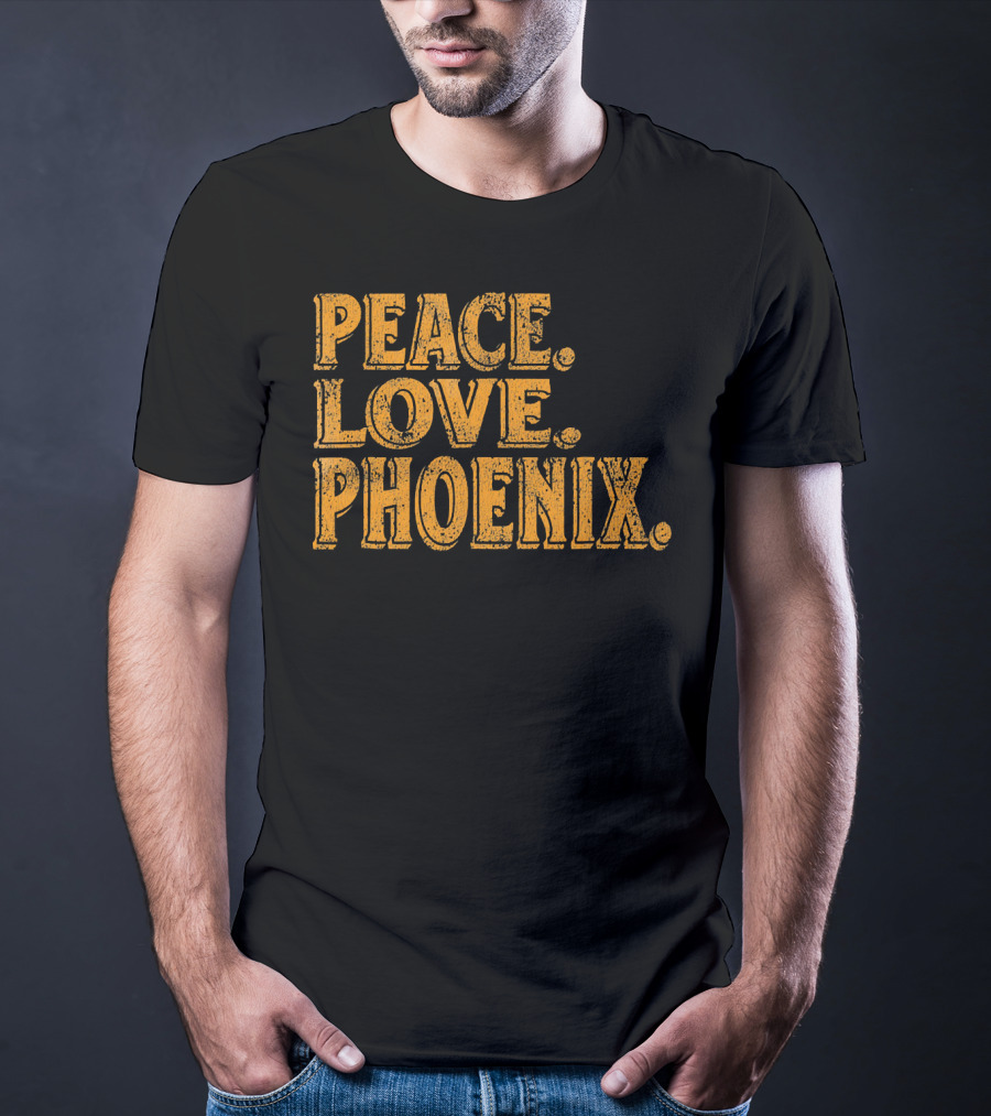 Peace Love Phoenix Retro Vibes Arizona T-Shirt
