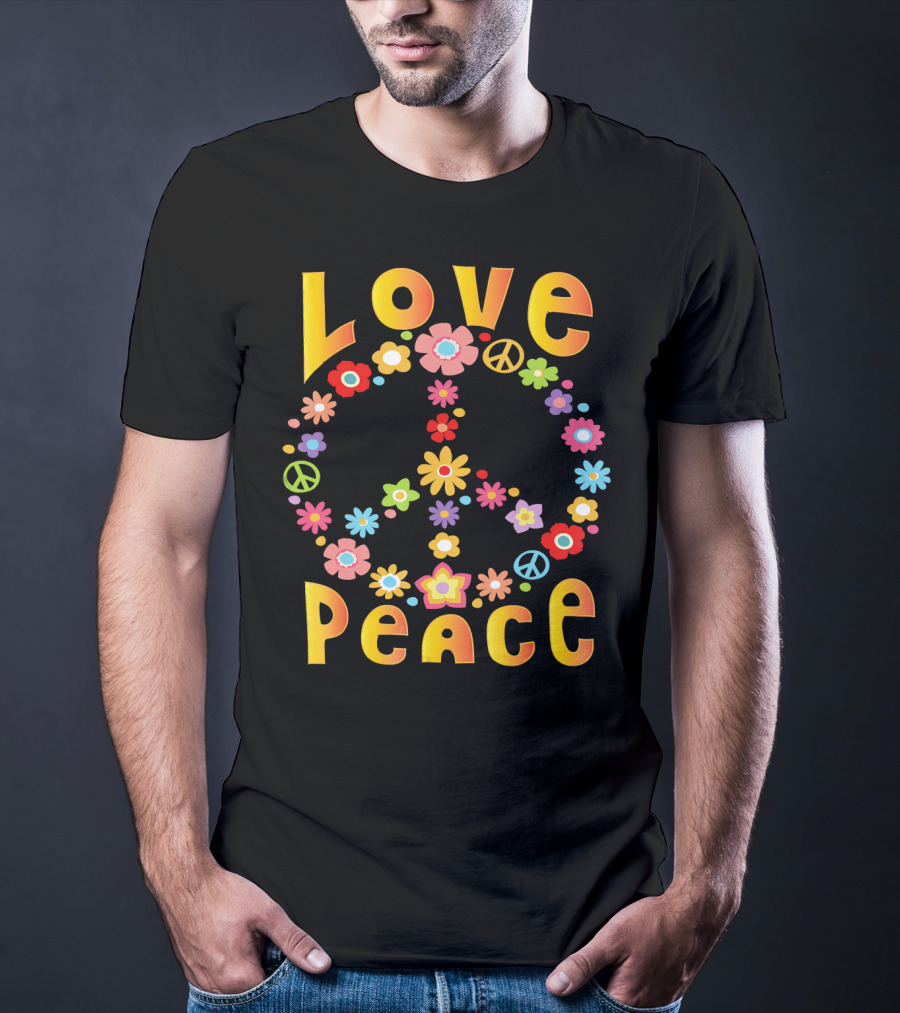 Love Peace 60s Flower Power Hippie Freedom T-Shirt