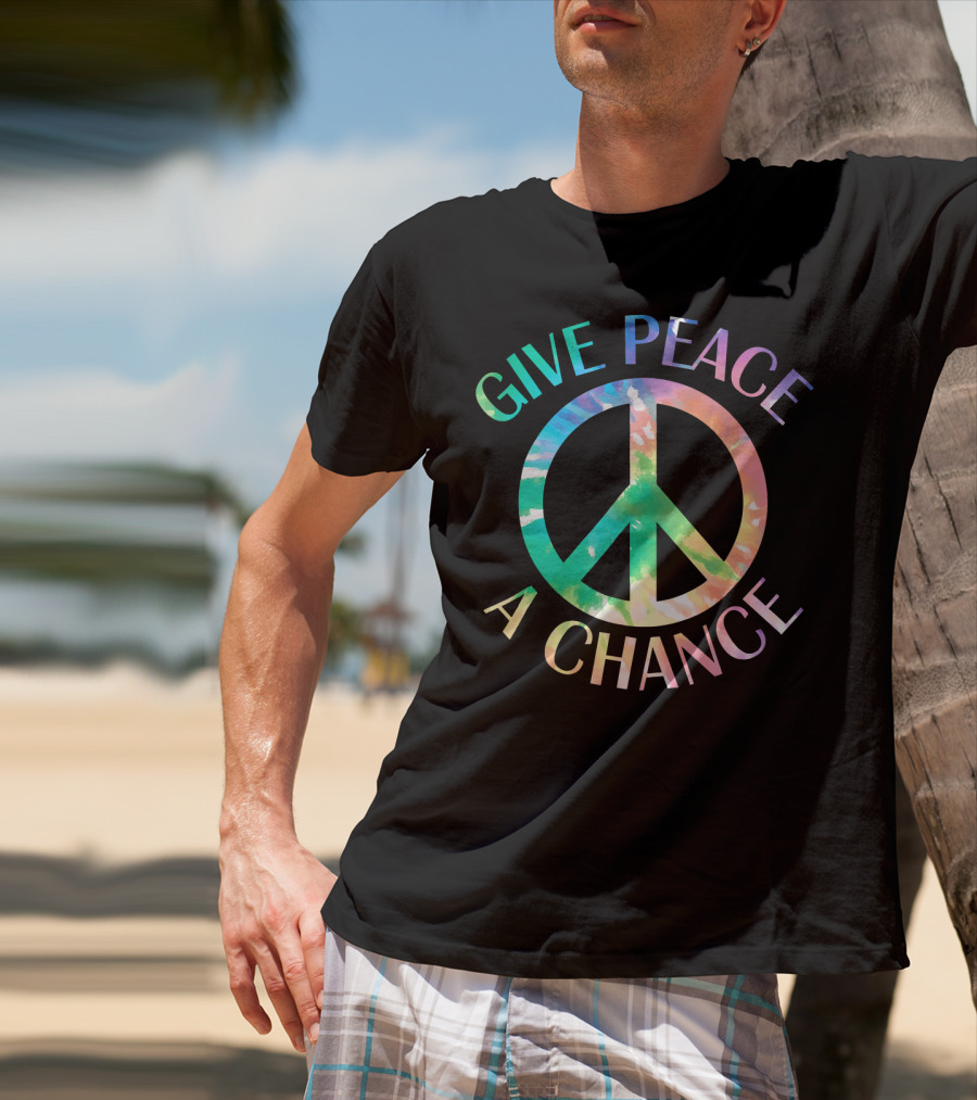 Give Peace A Chance Tie Dye Peace Symbol Iconic T-Shirt