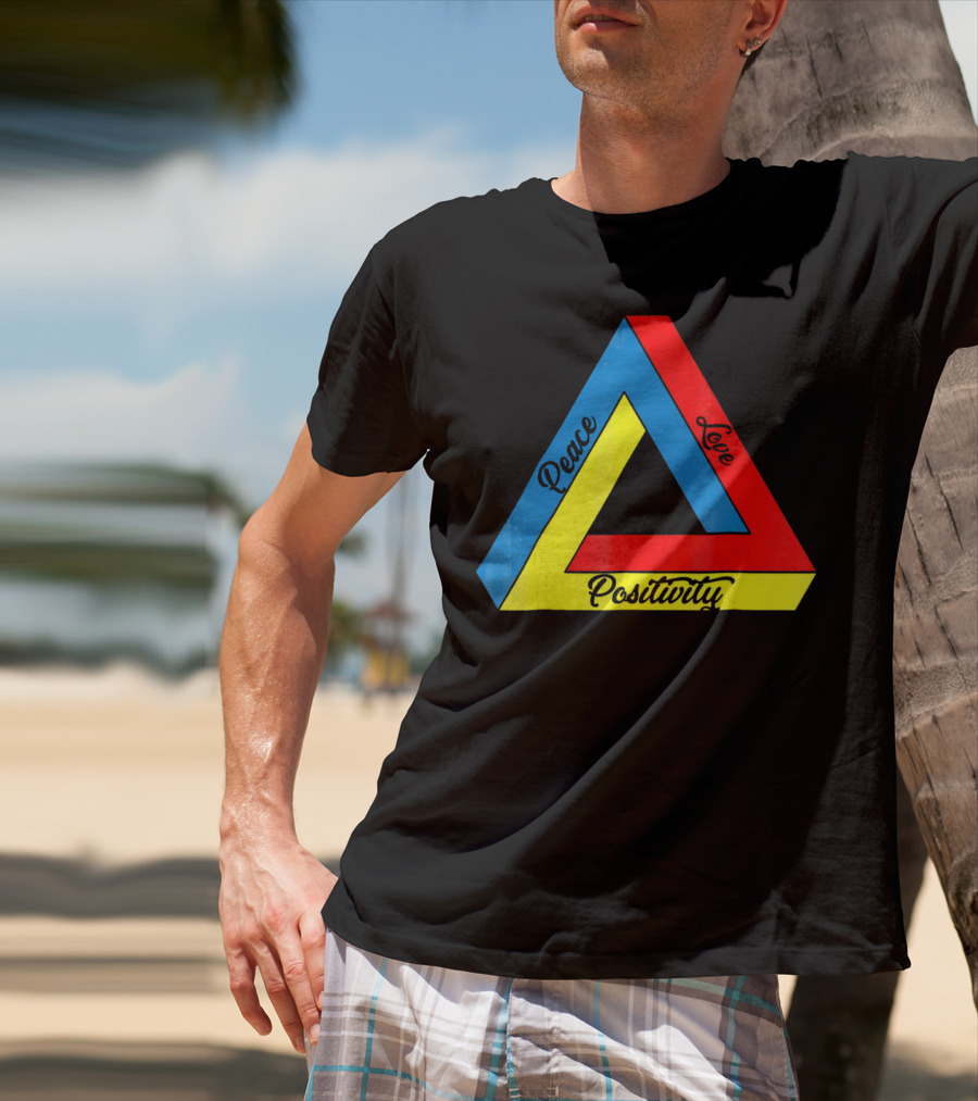 Peace Love Positivity Logic Penrose Triangle T-Shirt
