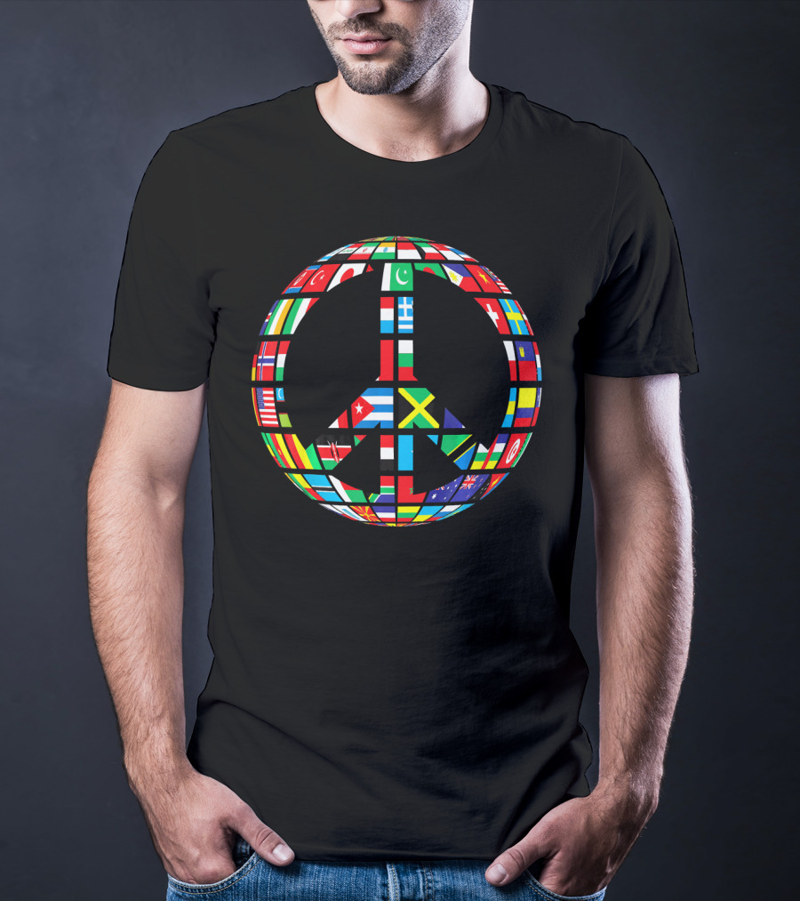 World Flag Peace Earth Symbol Global Unity T-Shirt