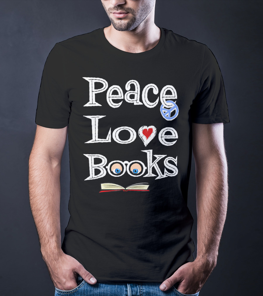 Peace Love Books With Geeky Cute Bookish Vibes T-Shirt