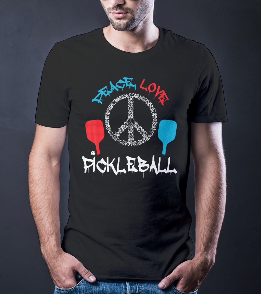Peace Love Pickleball Funny Player T-Shirt