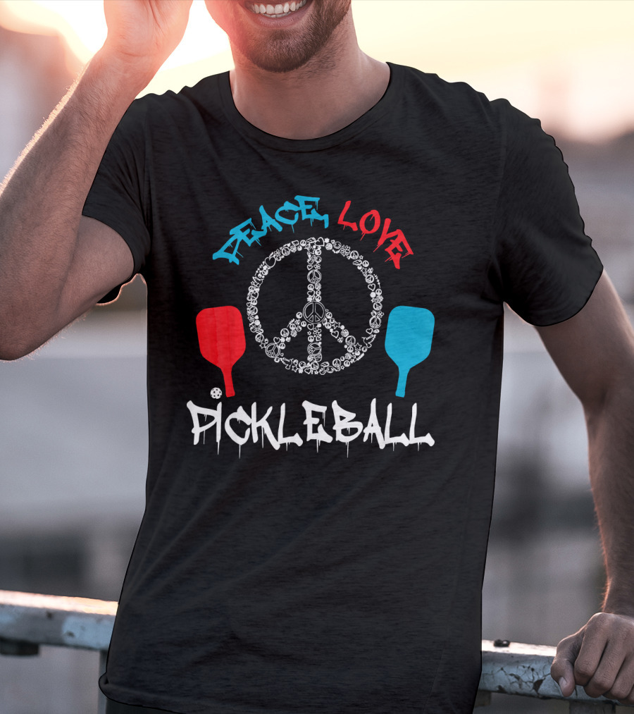 Peace Love Pickleball Funny Player T-Shirt